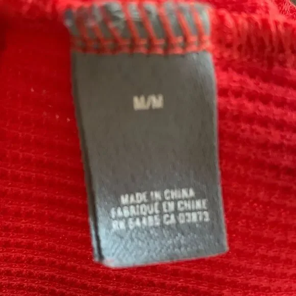 AERIE Real Soft Apres Ski Long Sleeve Thermal Tee To Be Continued Red Medium - Picture 9 of 12